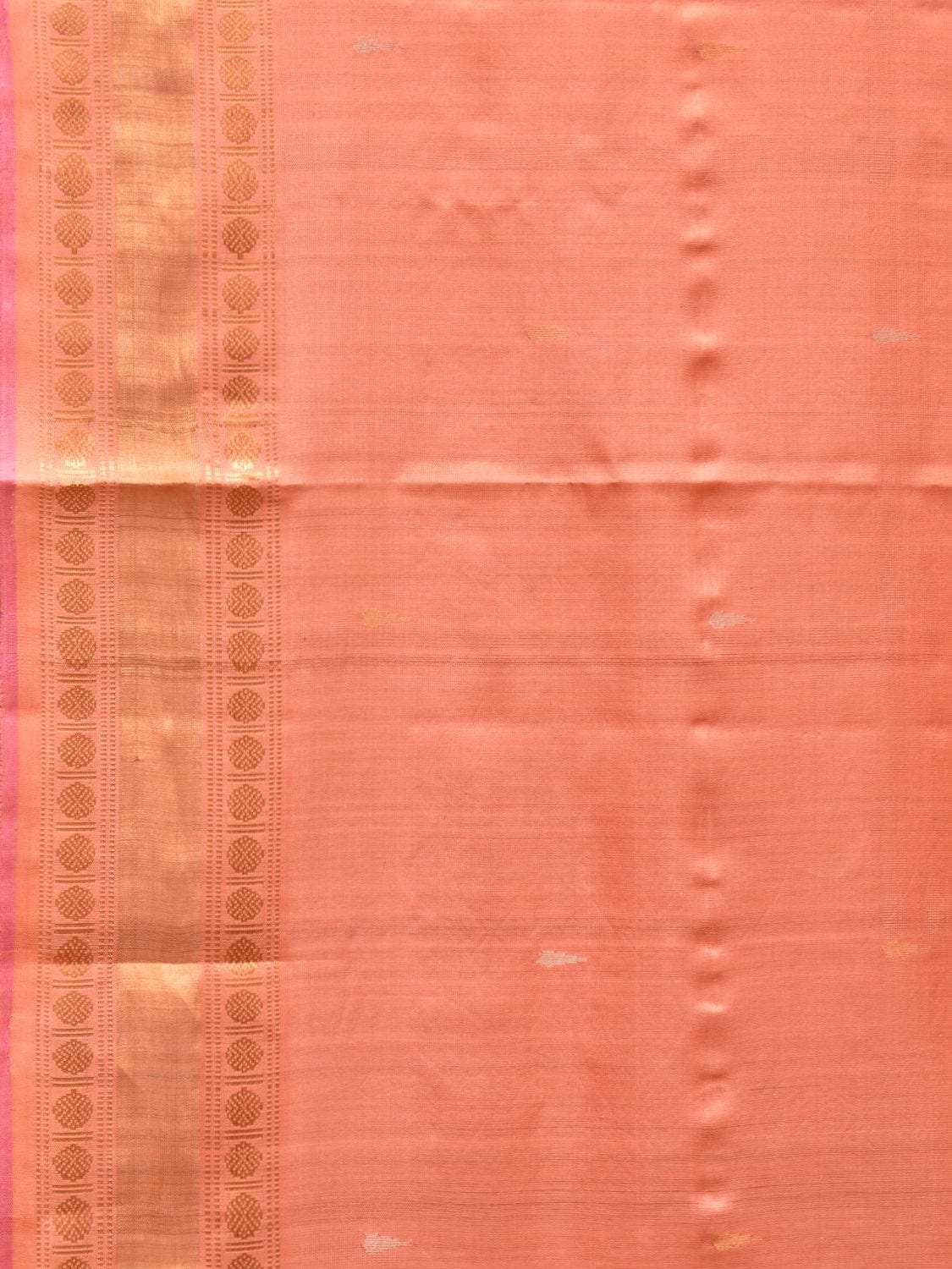 Peach Uppada Silk Handloom Saree with Karpur Pallu Design u2164