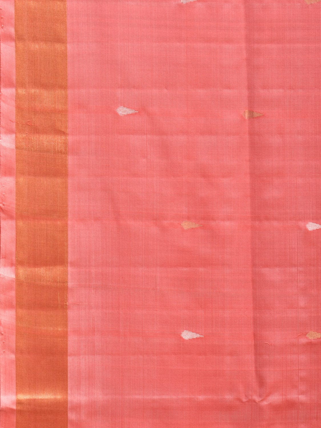 Peach Uppada Silk Handloom Saree with Karpur Pallu Design u2225