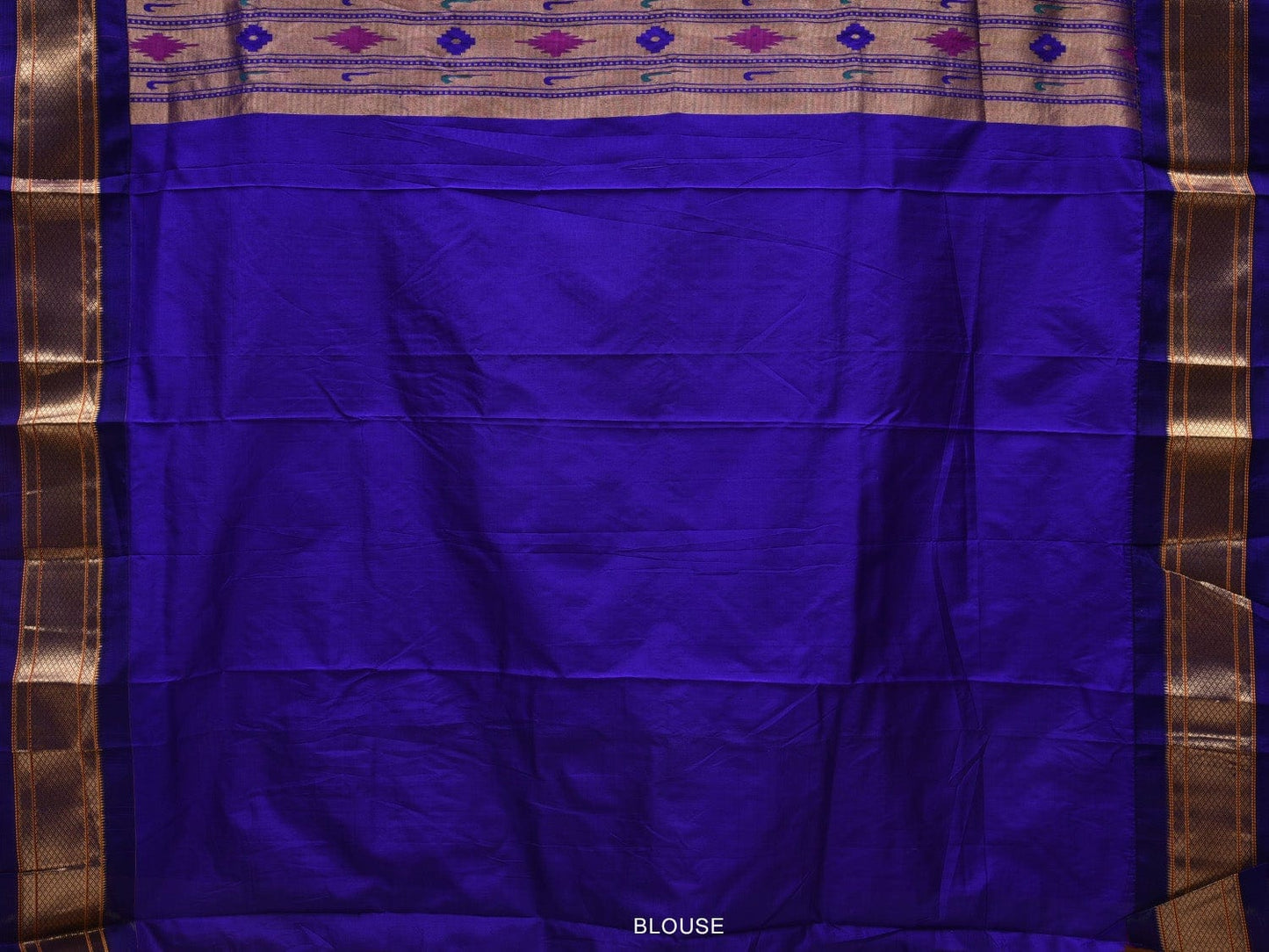 Pink and Blue Paithani Silk Handloom Saree with Pallu Design p0413