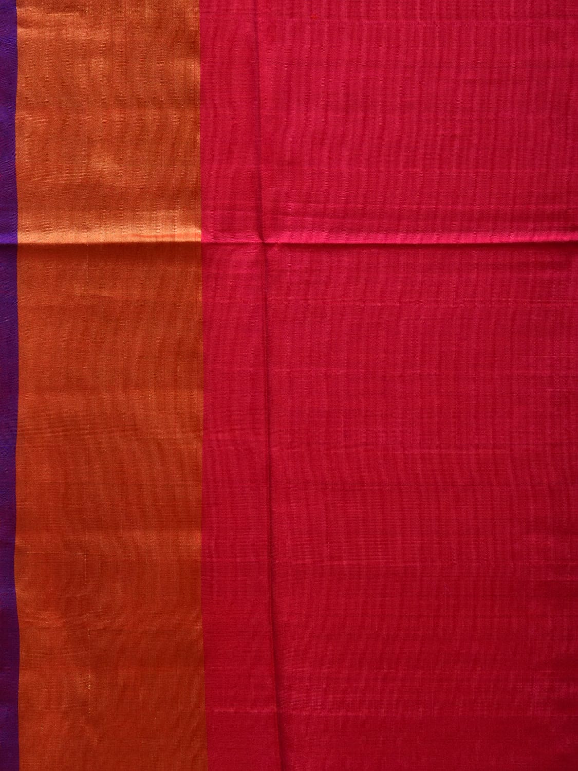 Pink and Blue Uppada Silk Handloom Plain Saree with Contrast Pallu Design u1857
