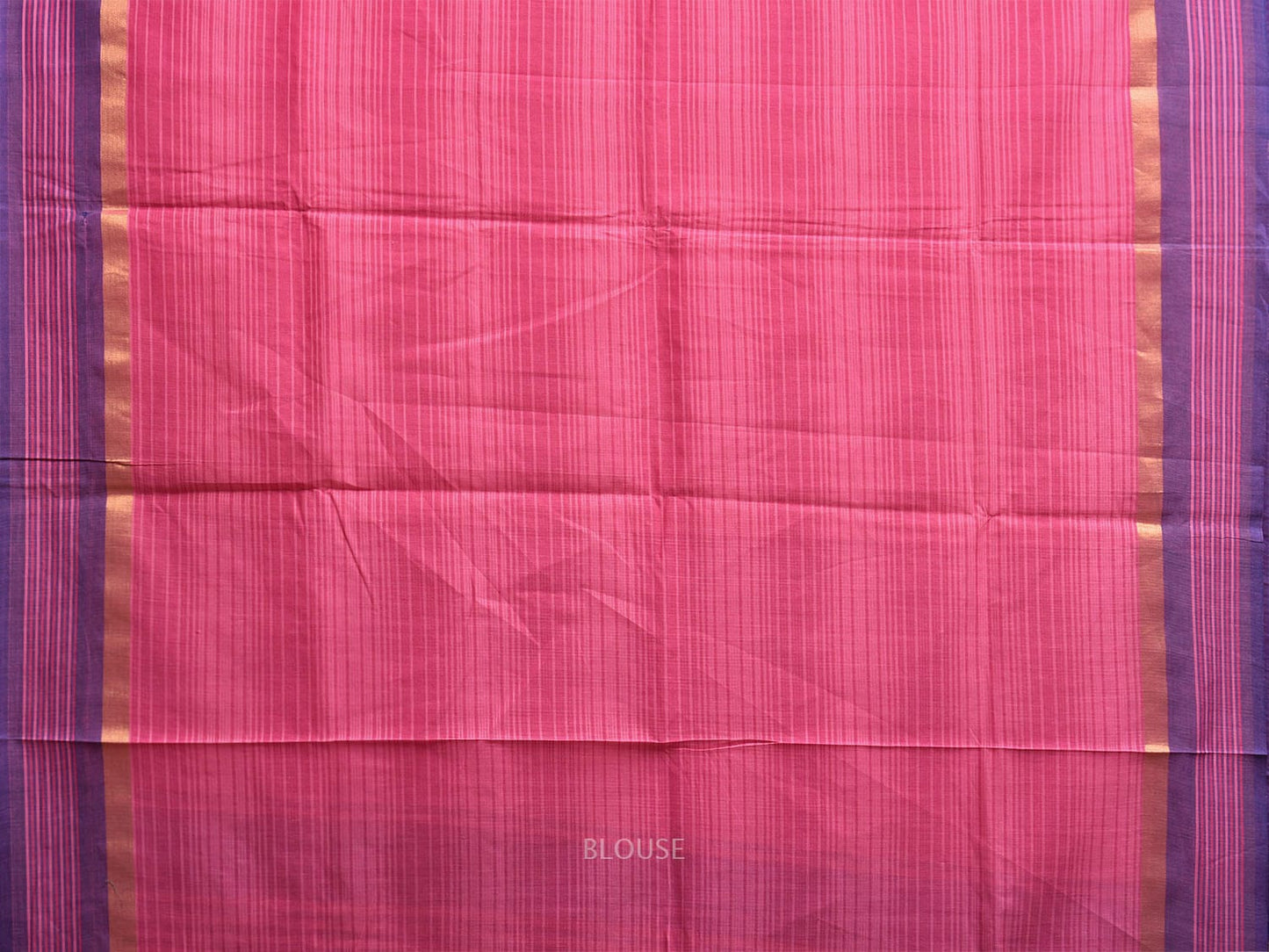 Pink and Blue Venkatagiri Cotton Saree with Strips Pallu and Border Design v0102