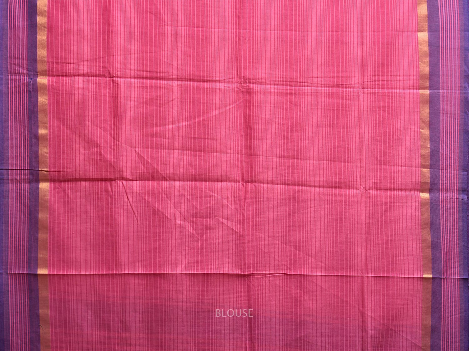 Pink and Blue Venkatagiri Cotton Saree with Strips Pallu and Border Design v0102