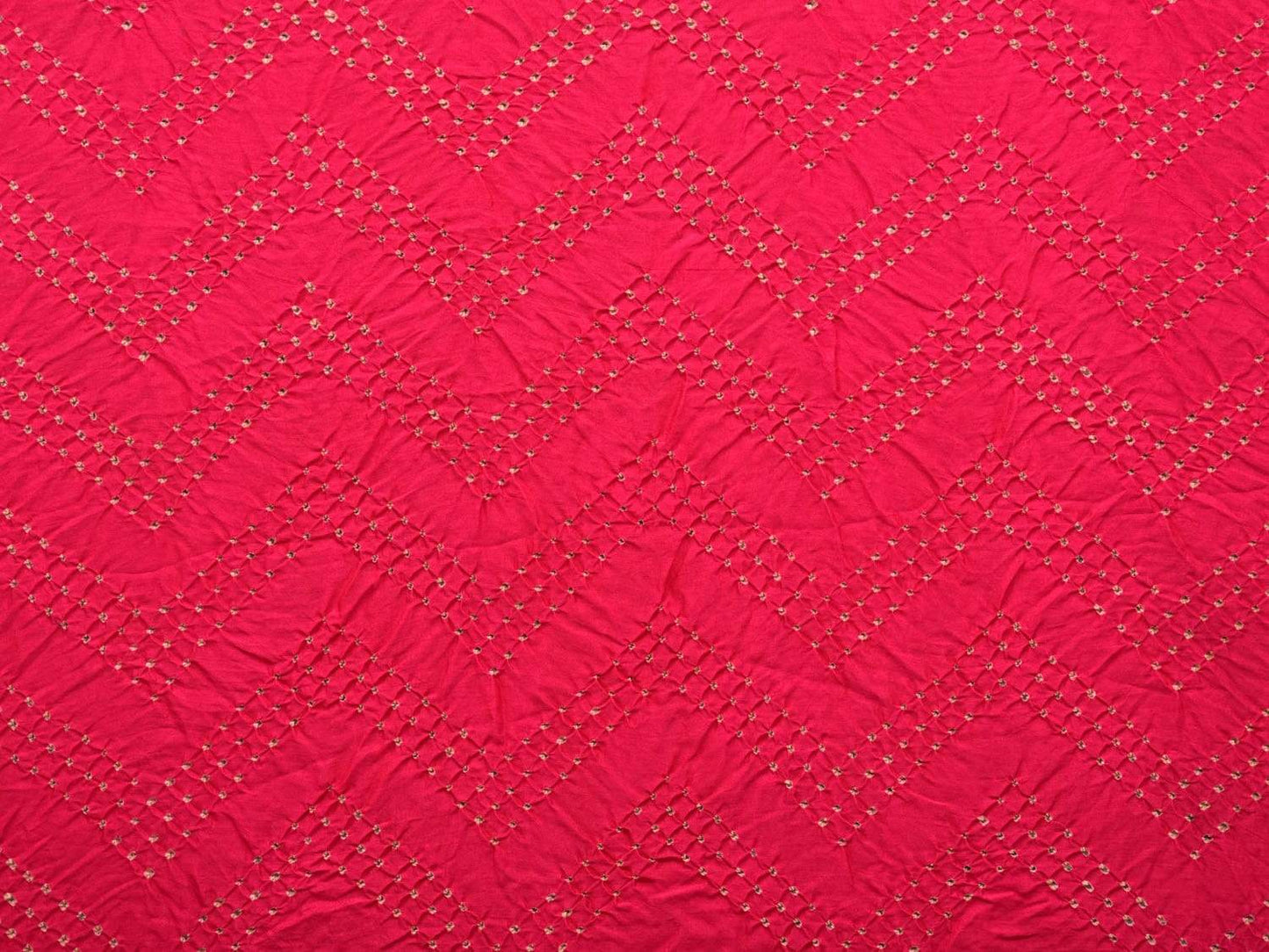 Pink and Cream Bandhani Kalamkari Hand Painted Tussar Handloom Saree with Border and Pallu Design bn0214