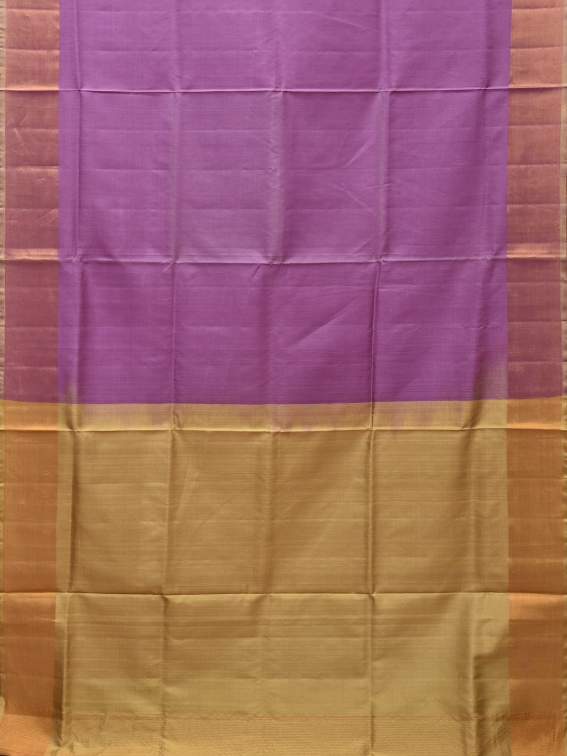 Pink and Cream Uppada Silk Handloom Plain Saree with Contrast Pallu Design u2147