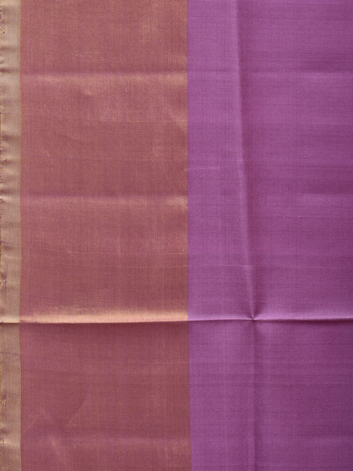 Pink and Cream Uppada Silk Handloom Plain Saree with Contrast Pallu Design u2147