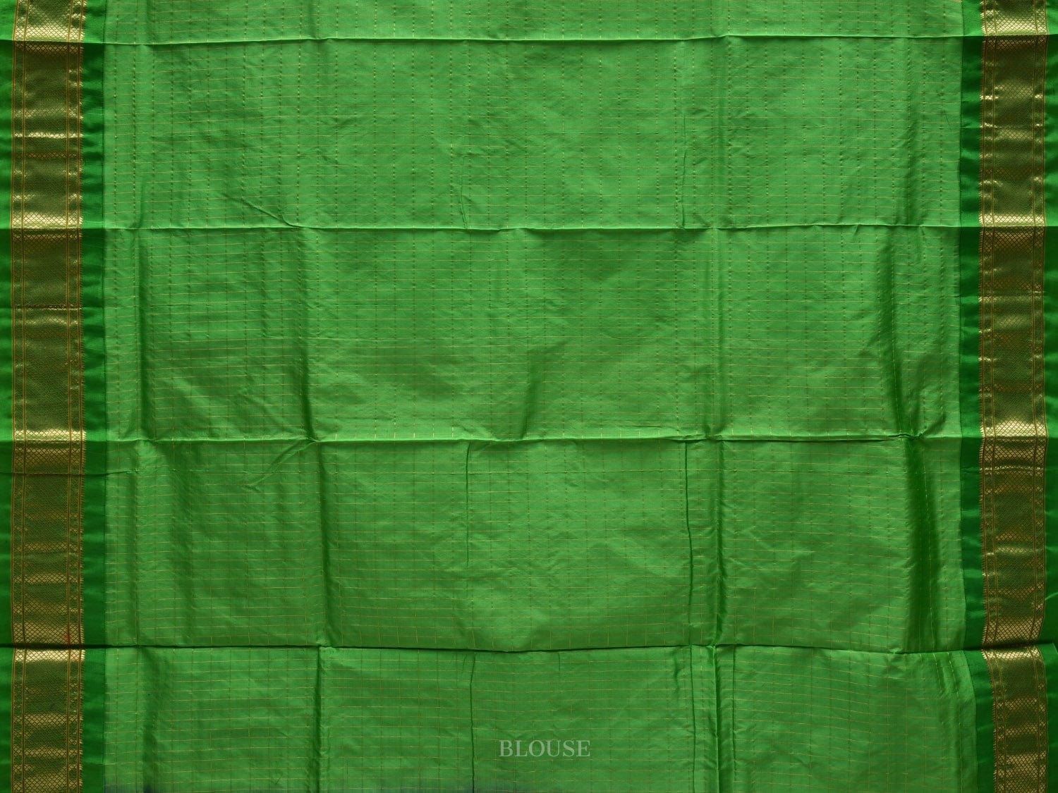 Pink and Green Paithani Silk Handloom Saree with Checks and Body Design p0420
