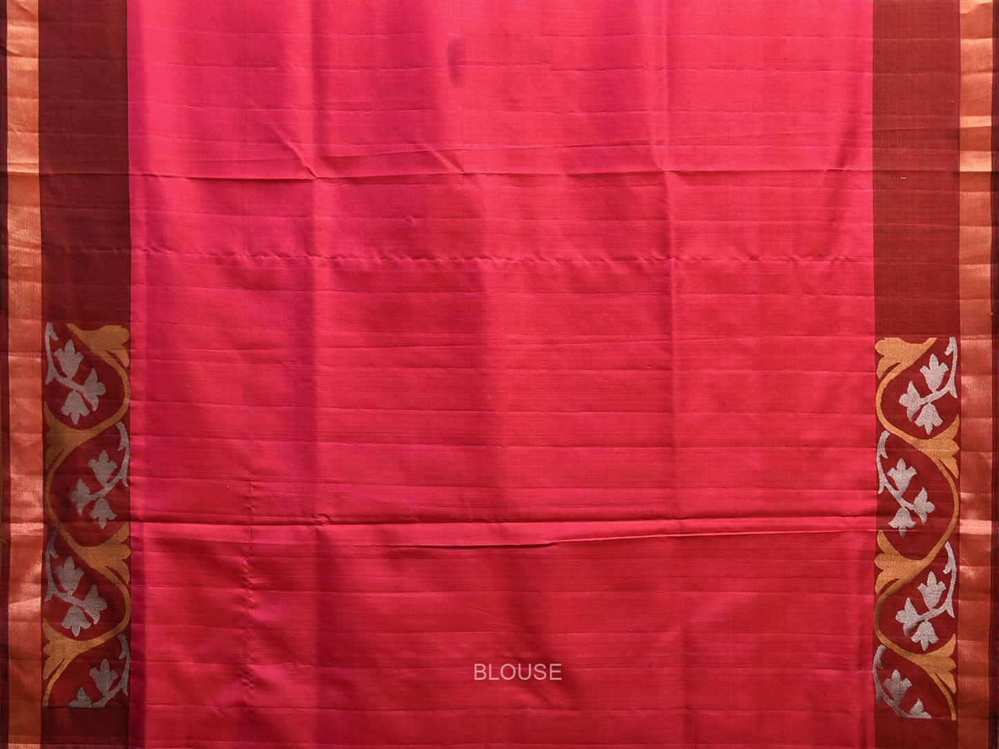 Pink and Maroon Uppada Silk Handloom Saree with Border Design u2333