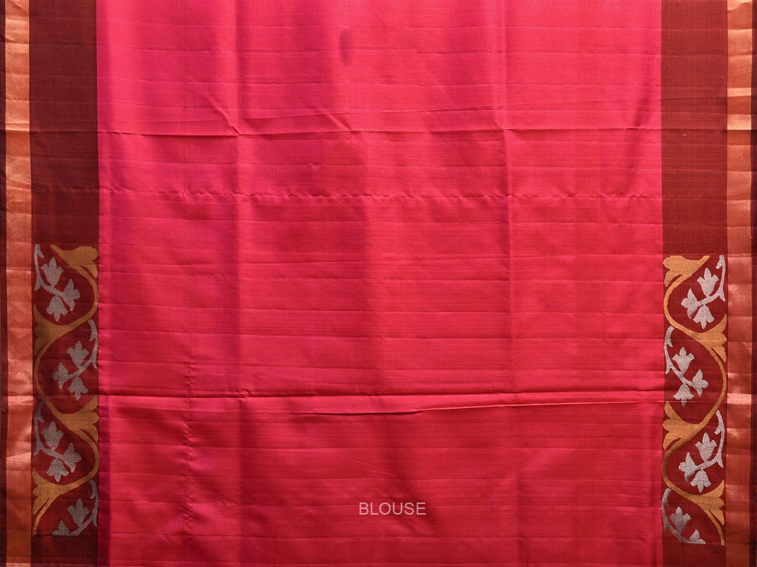 Pink and Maroon Uppada Silk Handloom Saree with Border Design u2333