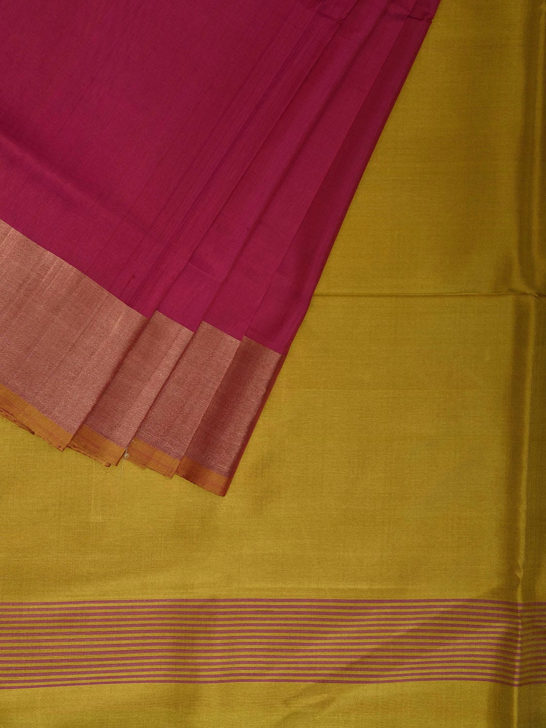 Pink and Olive Uppada Silk Handloom Saree with Big Checks Design u2369