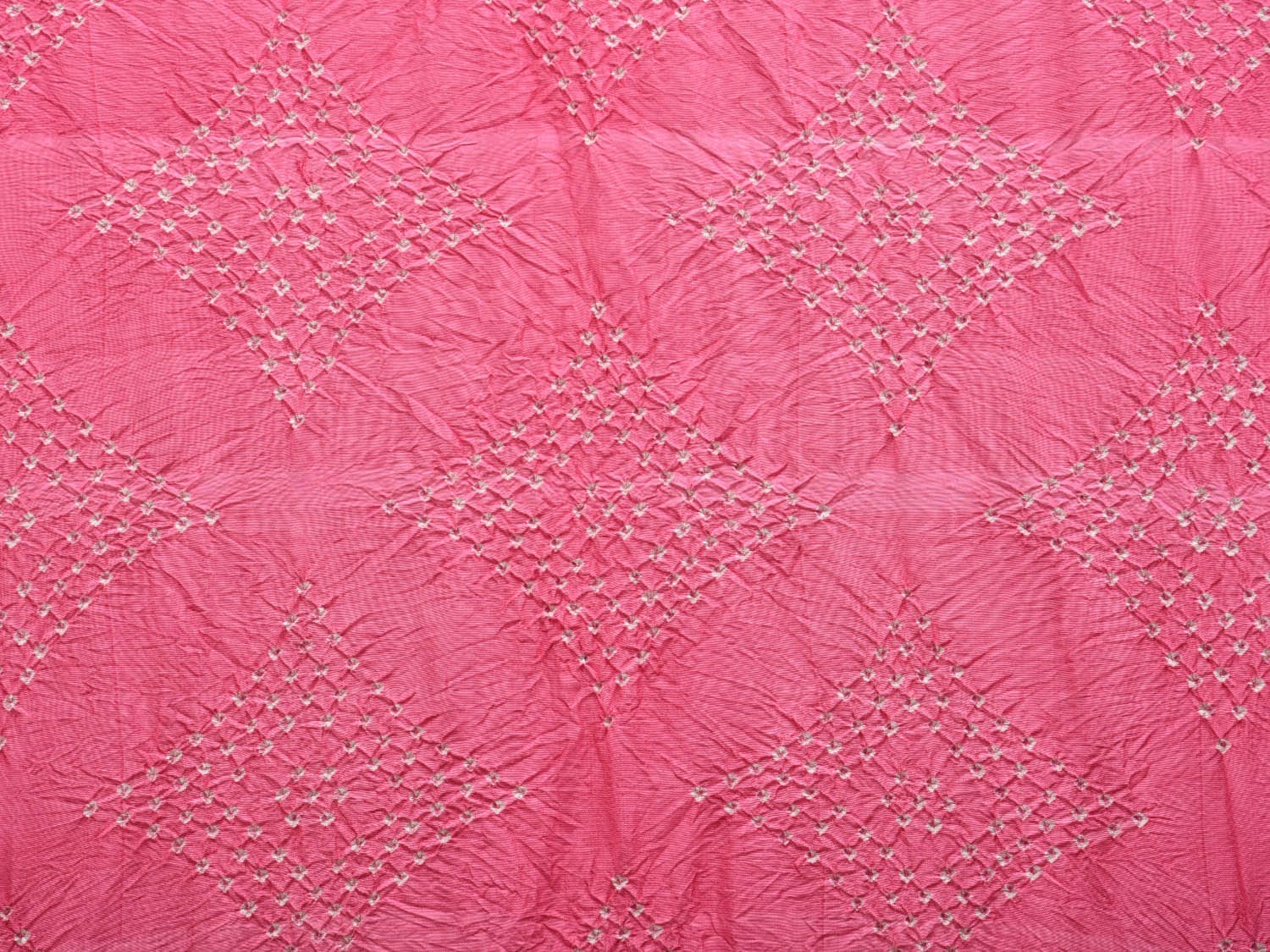 Pink and Red Bandhani Kanchipuram Silk Handloom Dupatta with Border Design ds2918