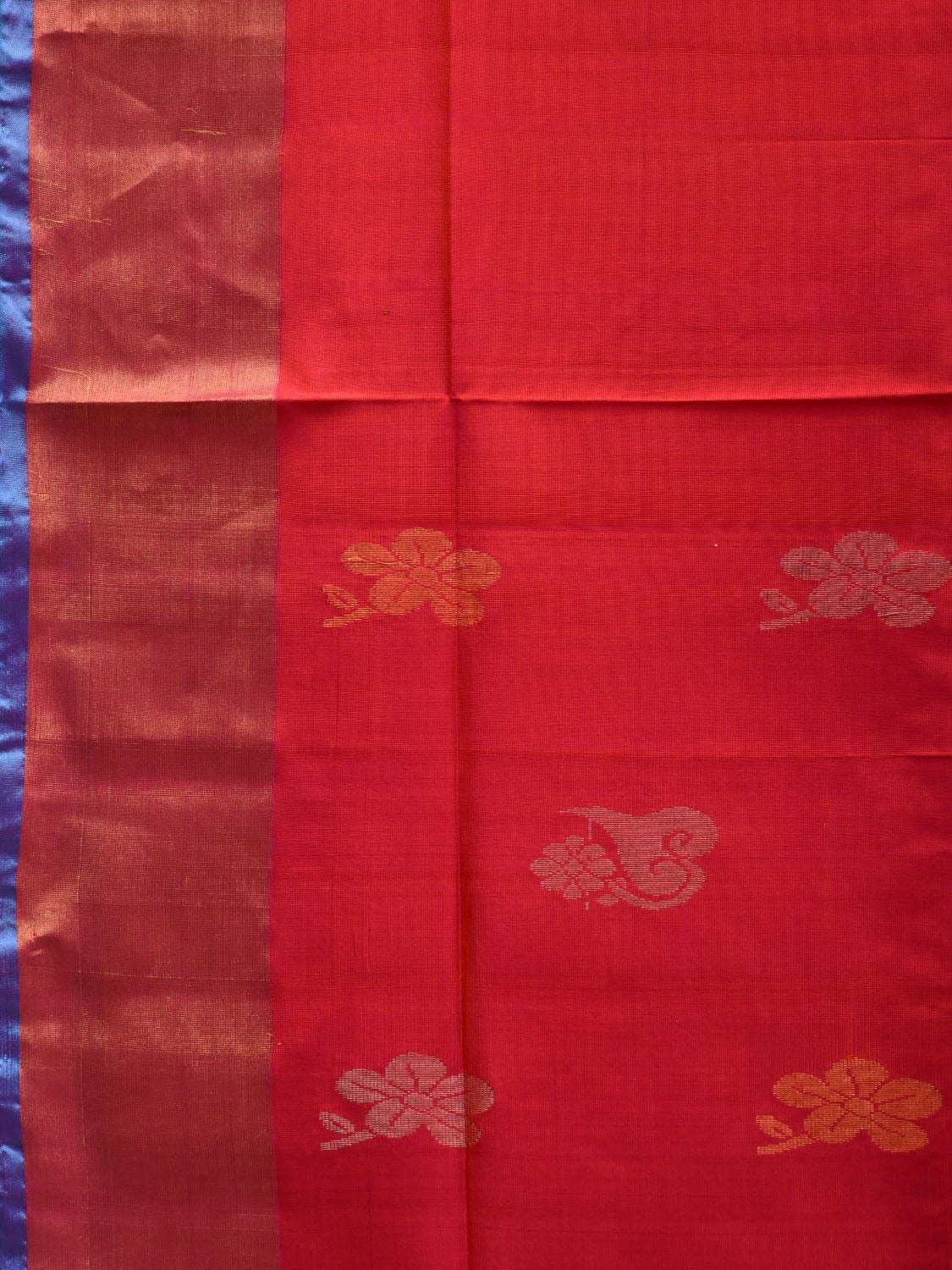 Pink and Teal Uppada Silk Handloom Saree with Body Buta Design u1832