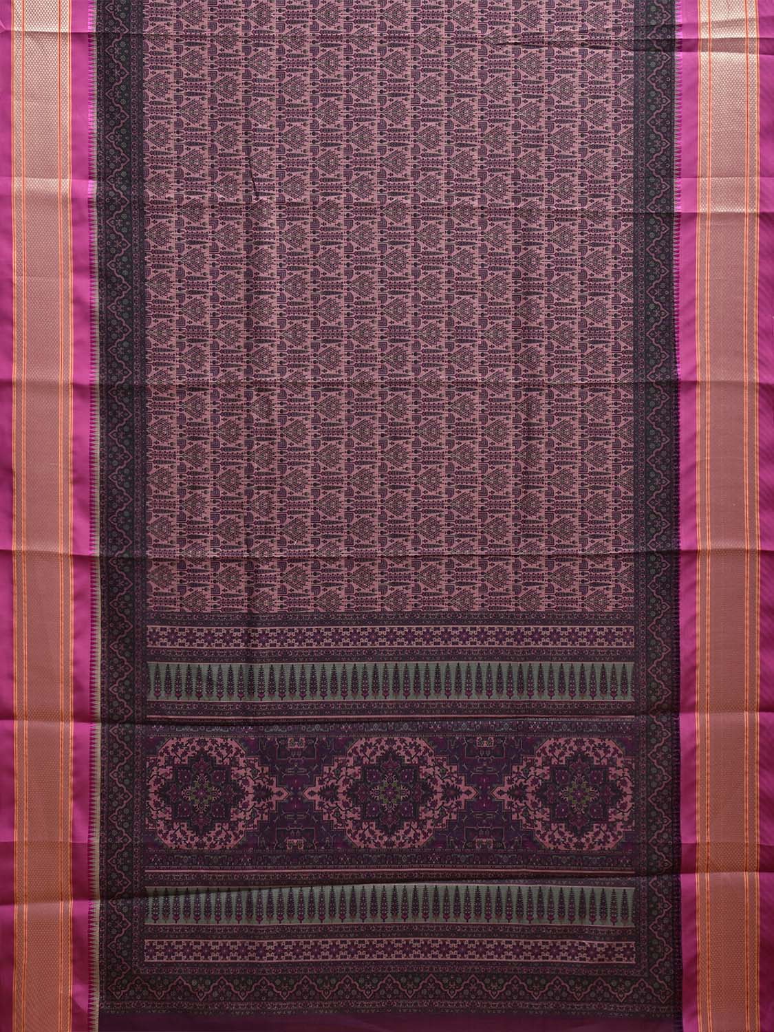 Pink Bamboo Cotton Saree with Digital Print Design bc0761