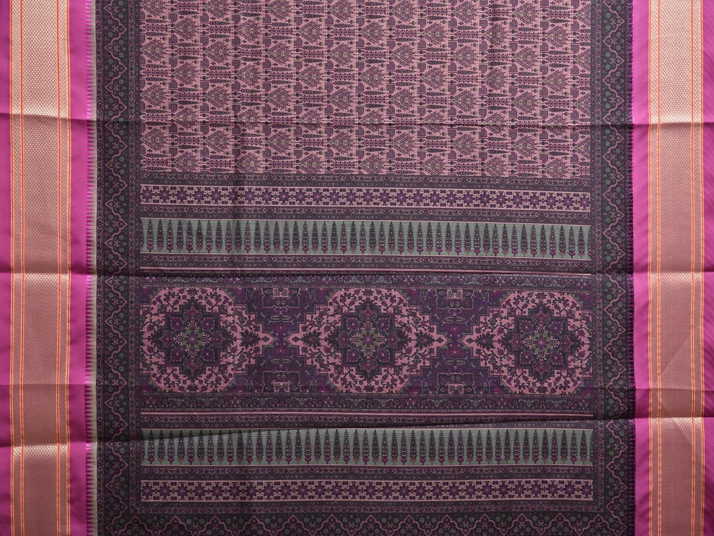 Pink Bamboo Cotton Saree with Digital Print Design bc0761