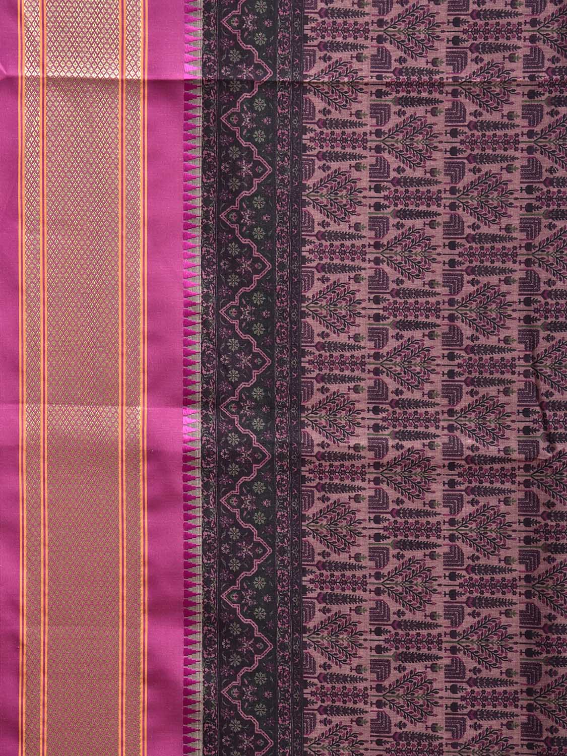 Pink Bamboo Cotton Saree with Digital Print Design bc0761