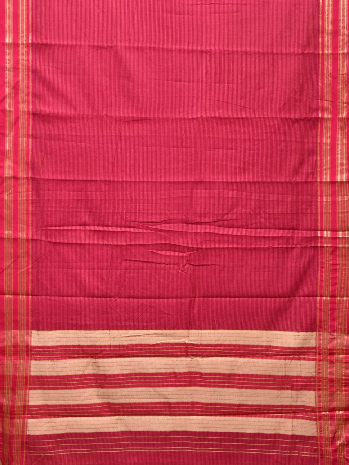 Pink Bamboo Cotton Saree with Strips Design No Blouse bc0182