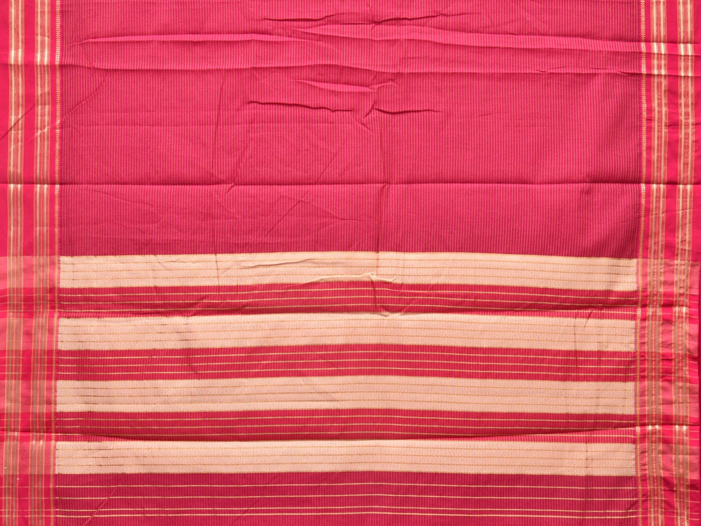 Pink Bamboo Cotton Saree with Strips Design No Blouse bc0182