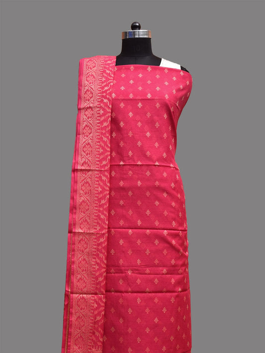 Pink Banaras Cotton Viscose Dress Material with Dupatta, Top and Plain Bottom Design dm0068