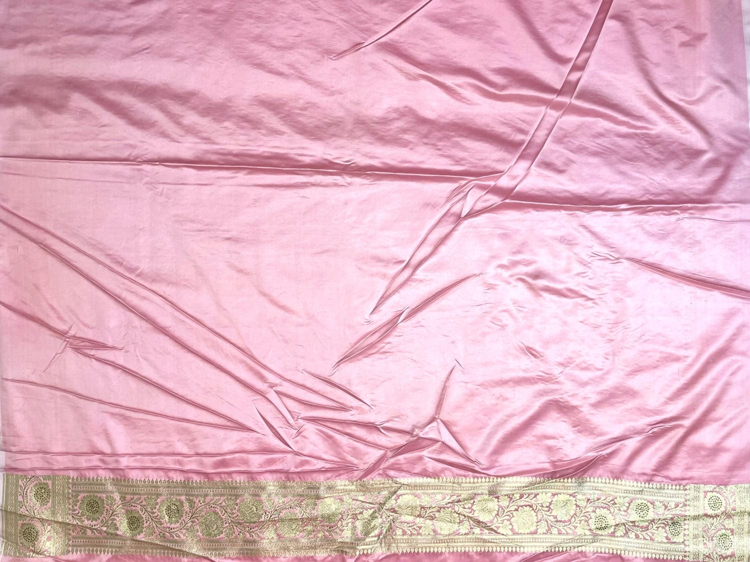 Pink Banaras Katan Silk Saree with Body Butti and Stone Work Design b0417ds