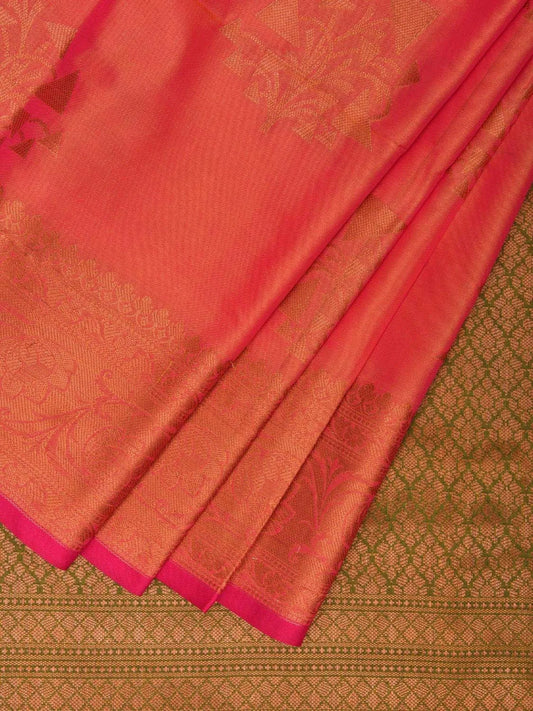 Pink Banaras Katan Silk Saree with Border and Body Butta Design b0052ds
