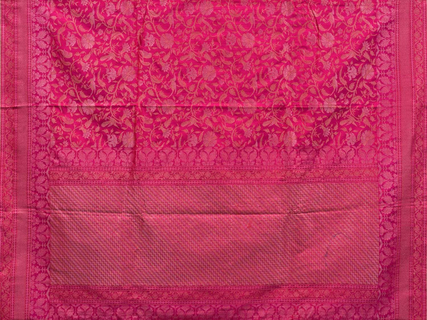 Pink Banaras Silk Handloom Saree with All Over Cut Work Design b0292