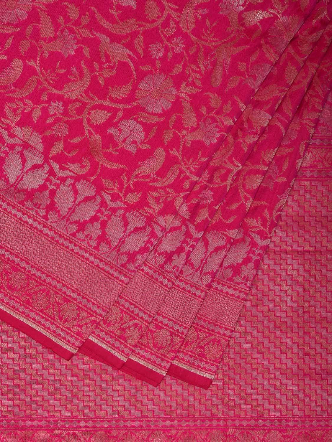 Pink Banaras Silk Handloom Saree with All Over Cut Work Design b0292