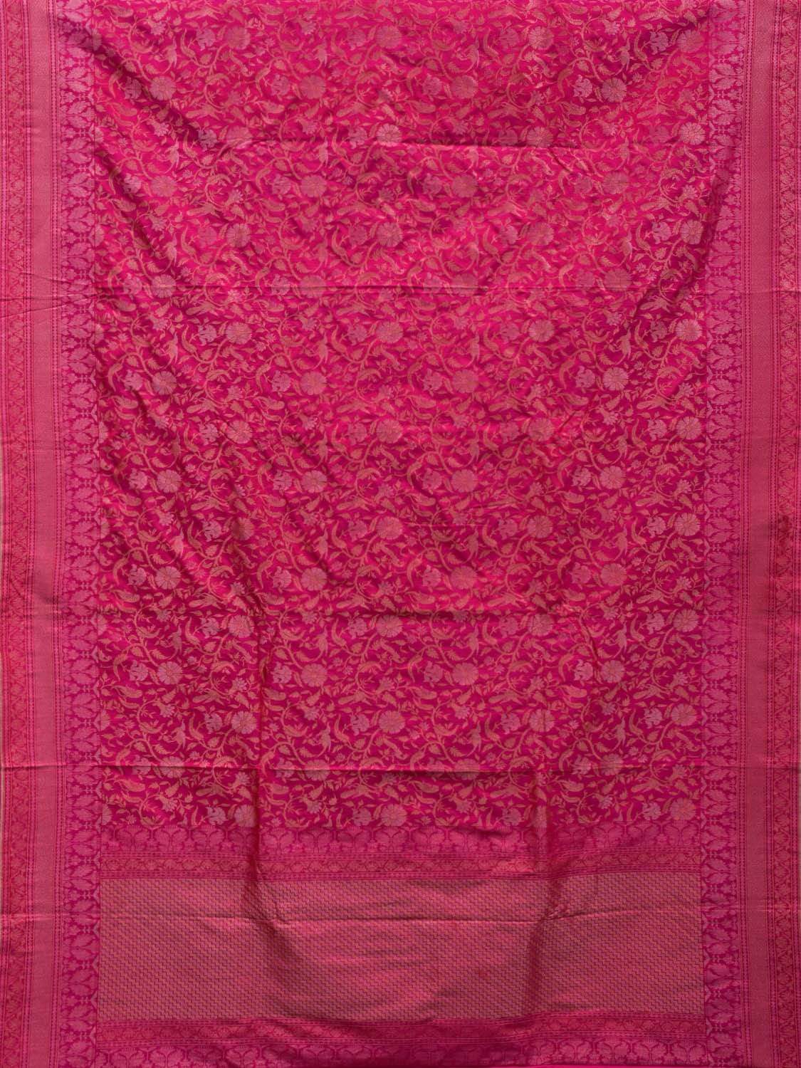 Pink Banaras Silk Handloom Saree with All Over Cut Work Design b0292