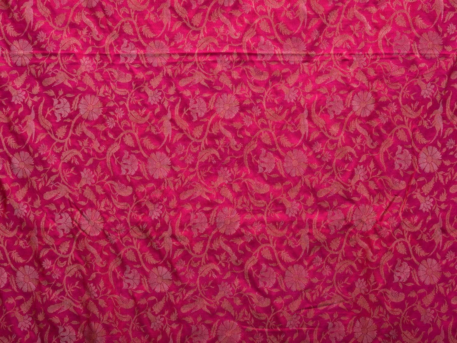 Pink Banaras Silk Handloom Saree with All Over Cut Work Design b0292