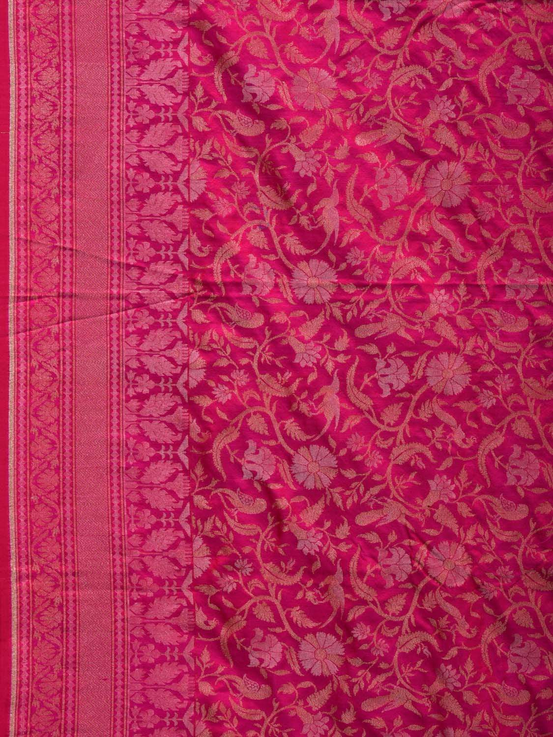 Pink Banaras Silk Handloom Saree with All Over Cut Work Design b0292