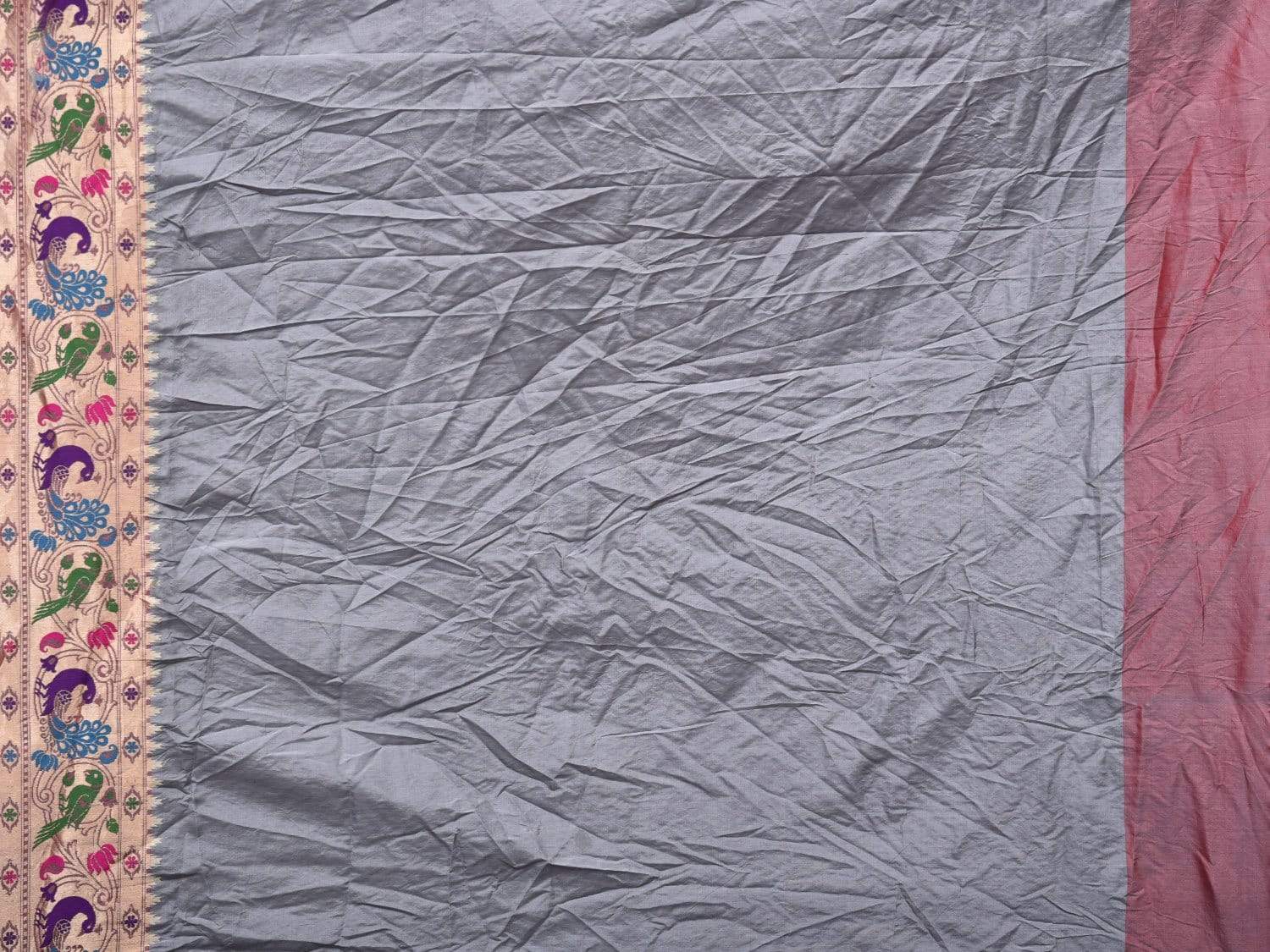 Pink Bandhani Banaras Paithani Silk Handloom Saree with Border Design bn0282