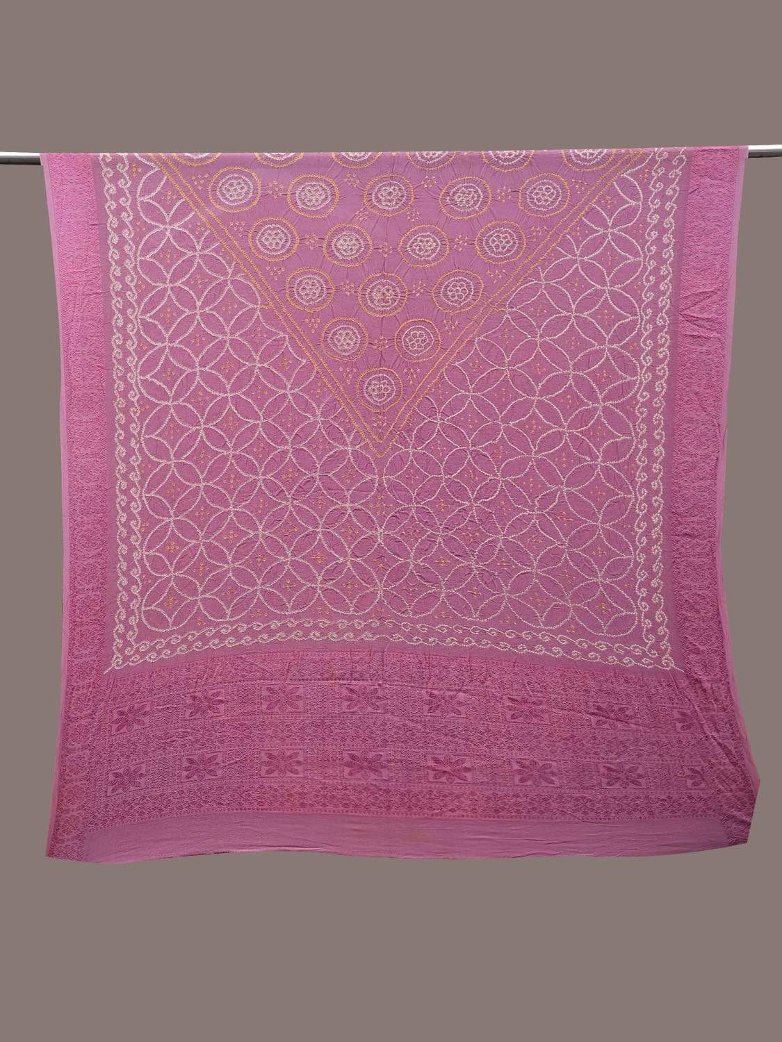 Pink Bandhani Cotton Handloom Dupatta with Intricate Design ds2507