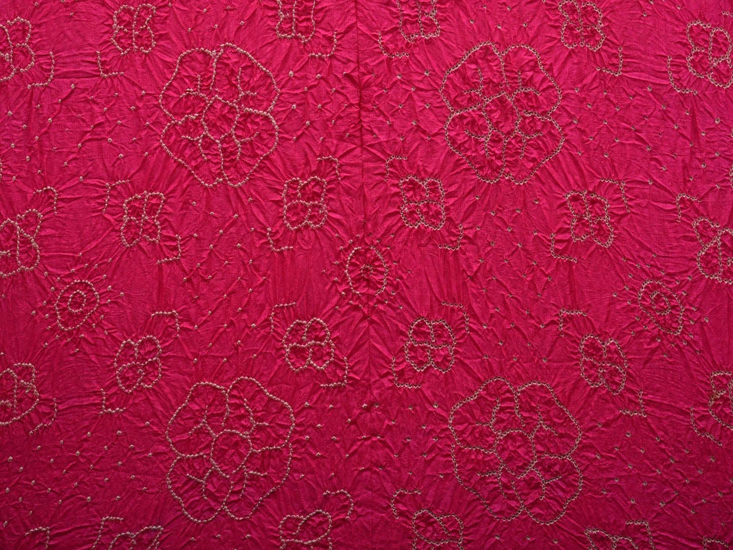 Pink Bandhani Kalamkari Hand Painted Tussar Handloom Saree with Pallu and Border Design bn0322