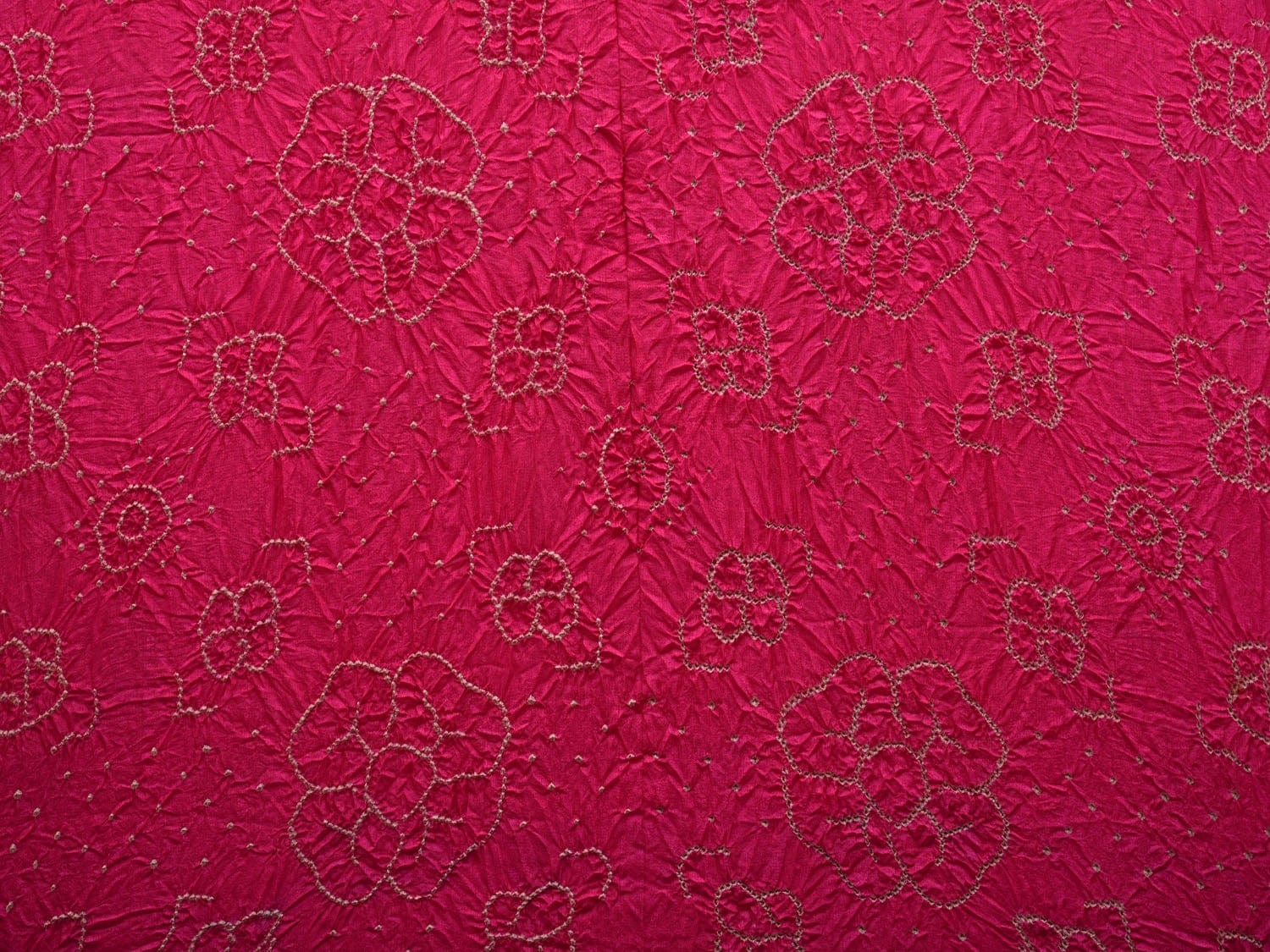 Pink Bandhani Kalamkari Hand Painted Tussar Handloom Saree with Pallu and Border Design bn0322