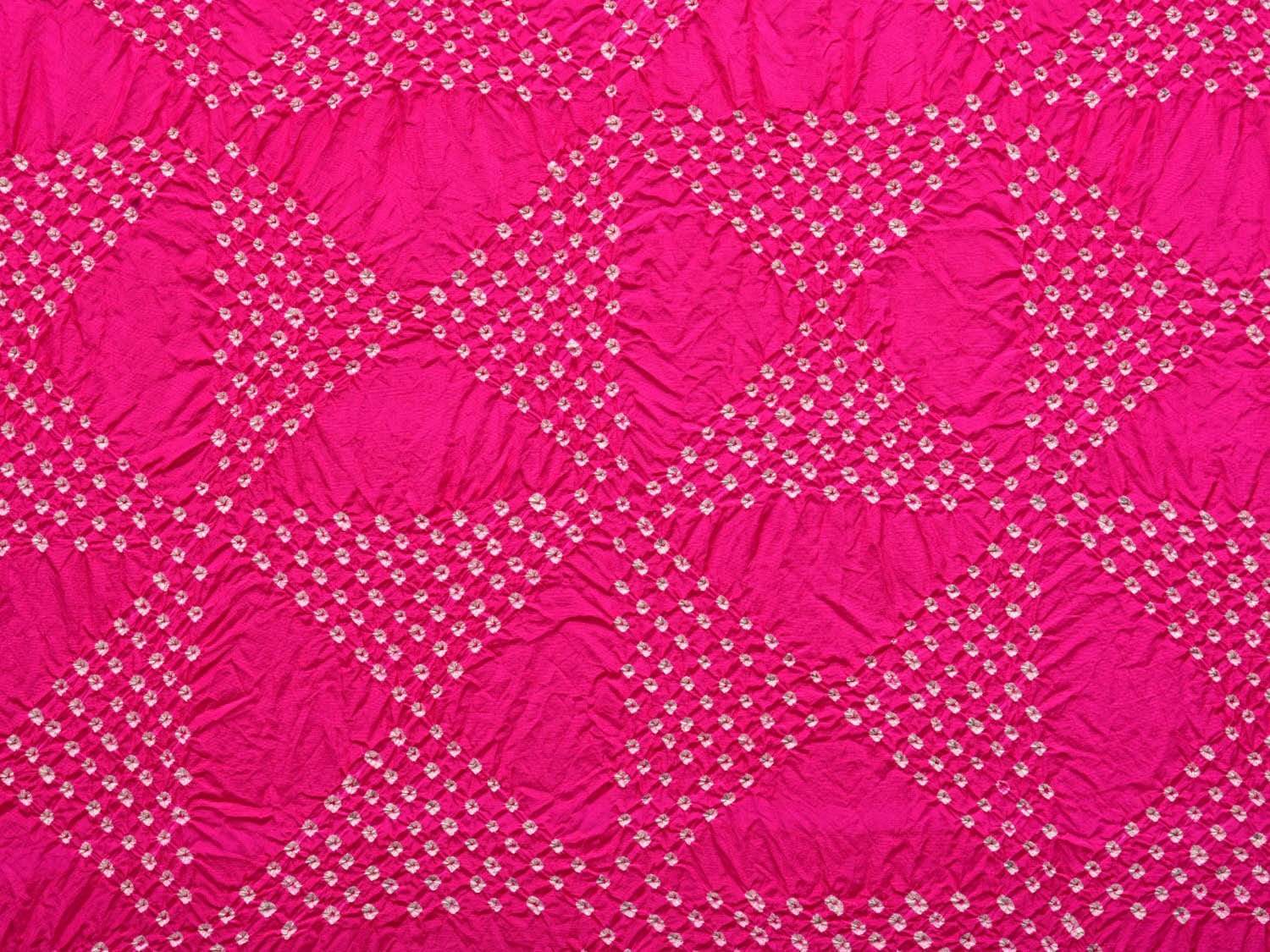 Pink Bandhani Kanchipuram Silk Handloom Saree with Border and Pallu Design bn0231