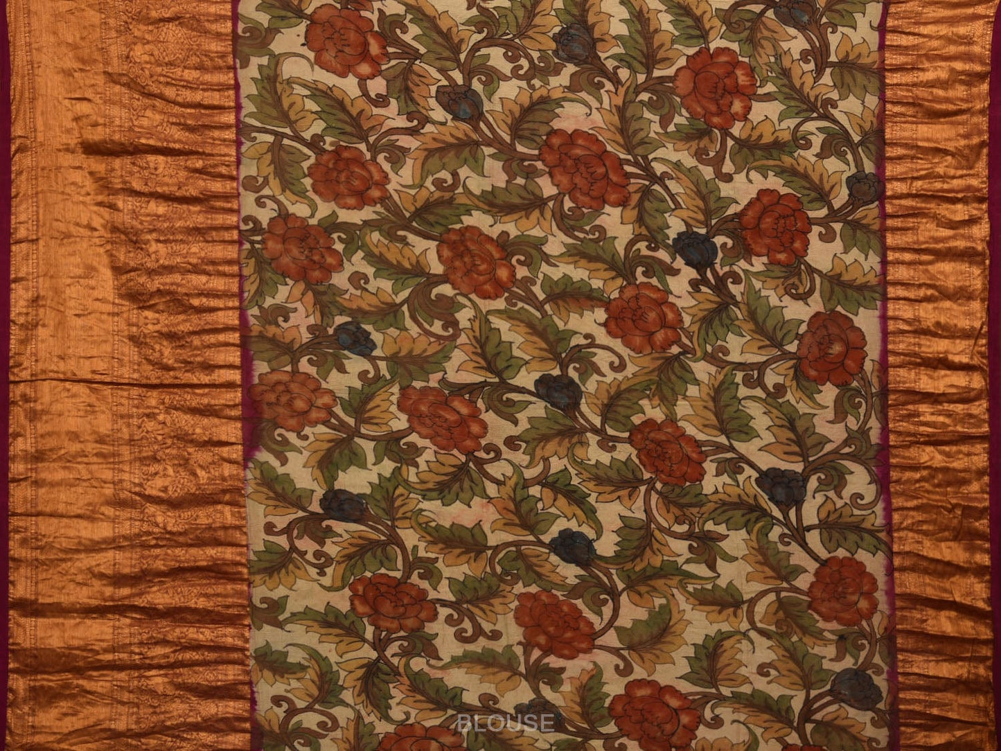 Pink Bandhani Kanchipuram Silk Handloom Saree with Kalamkari Hand Painted Pallu and Blouse Design bn0439