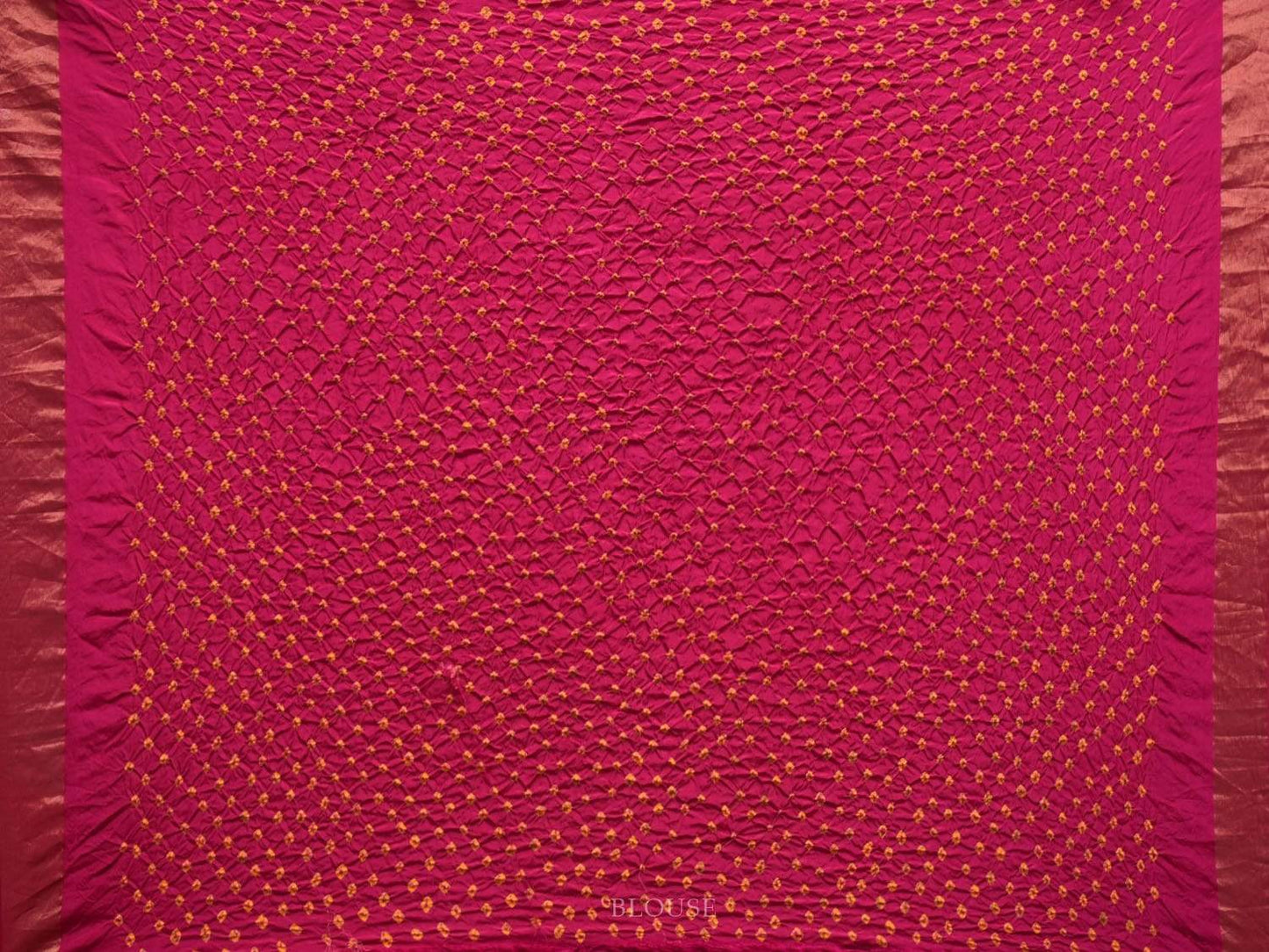Pink Bandhani Kanchipuram Silk Handloom Saree with Mango Body Buta and Pallu Design bn0227