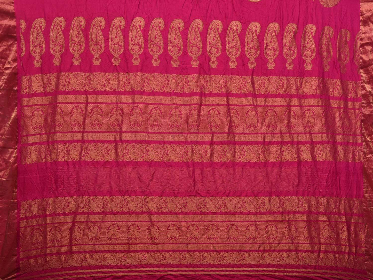 Pink Bandhani Kanchipuram Silk Handloom Saree with Mango Body Buta and Pallu Design bn0227