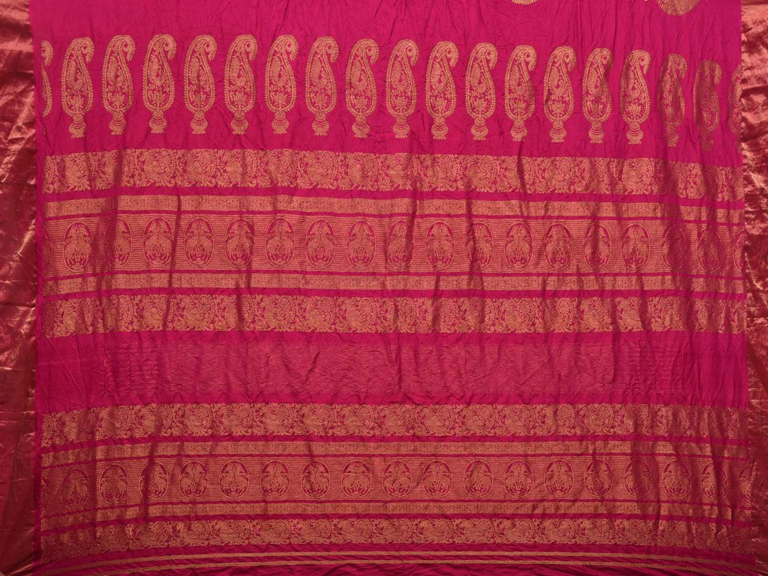 Pink Bandhani Kanchipuram Silk Handloom Saree with Mango Body Buta and Pallu Design bn0227