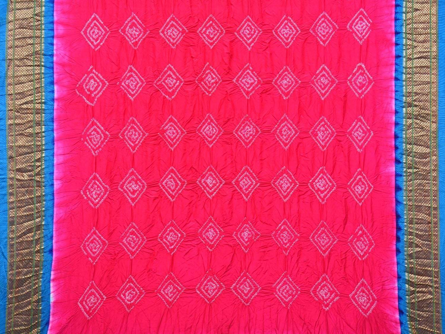 Pink Bandhani Paithani Silk Handloom Saree with Pallu Design bn0185