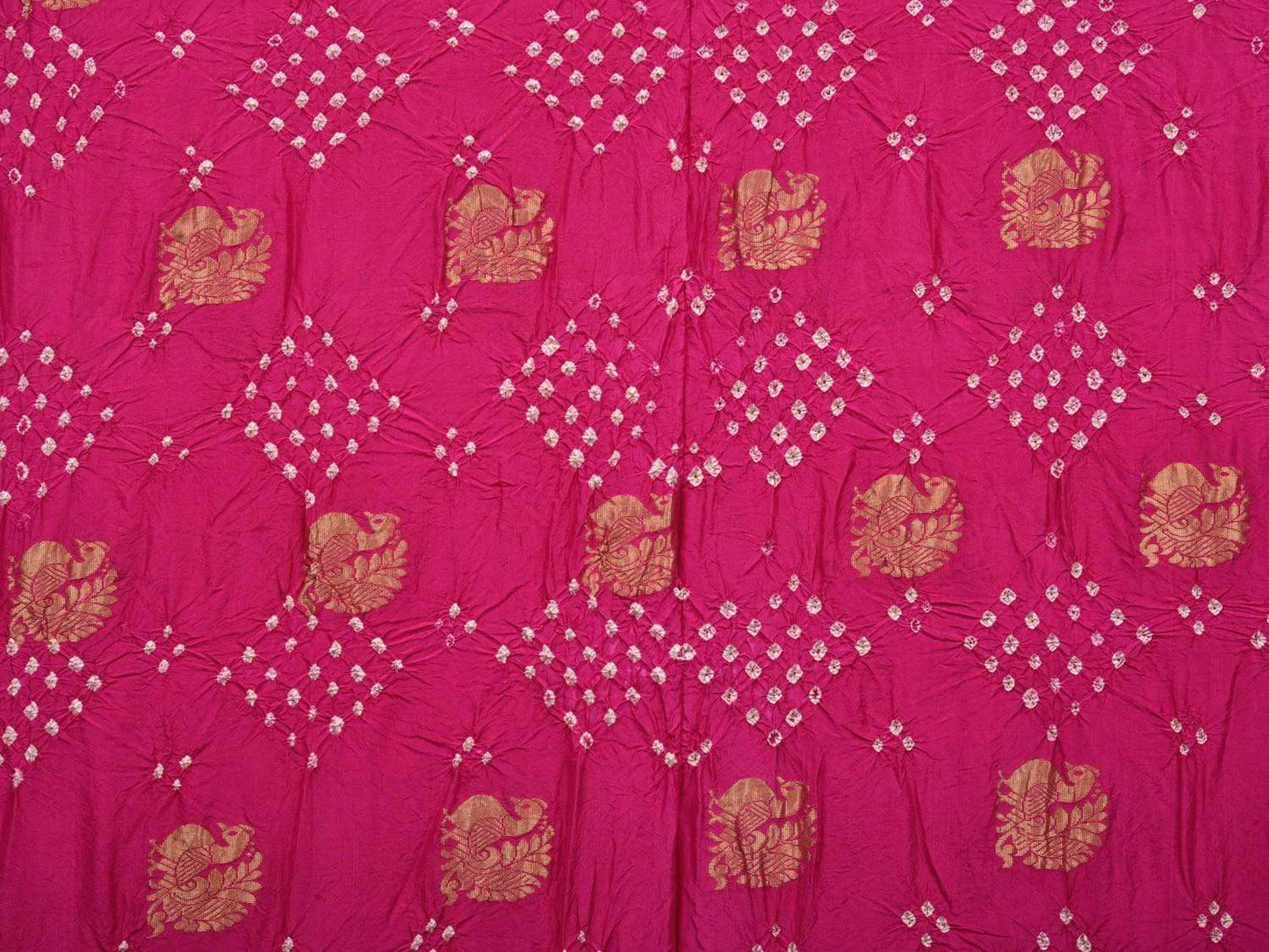 Pink Bandhani Paithani Silk Handloom Saree with Pallu Design bn0234