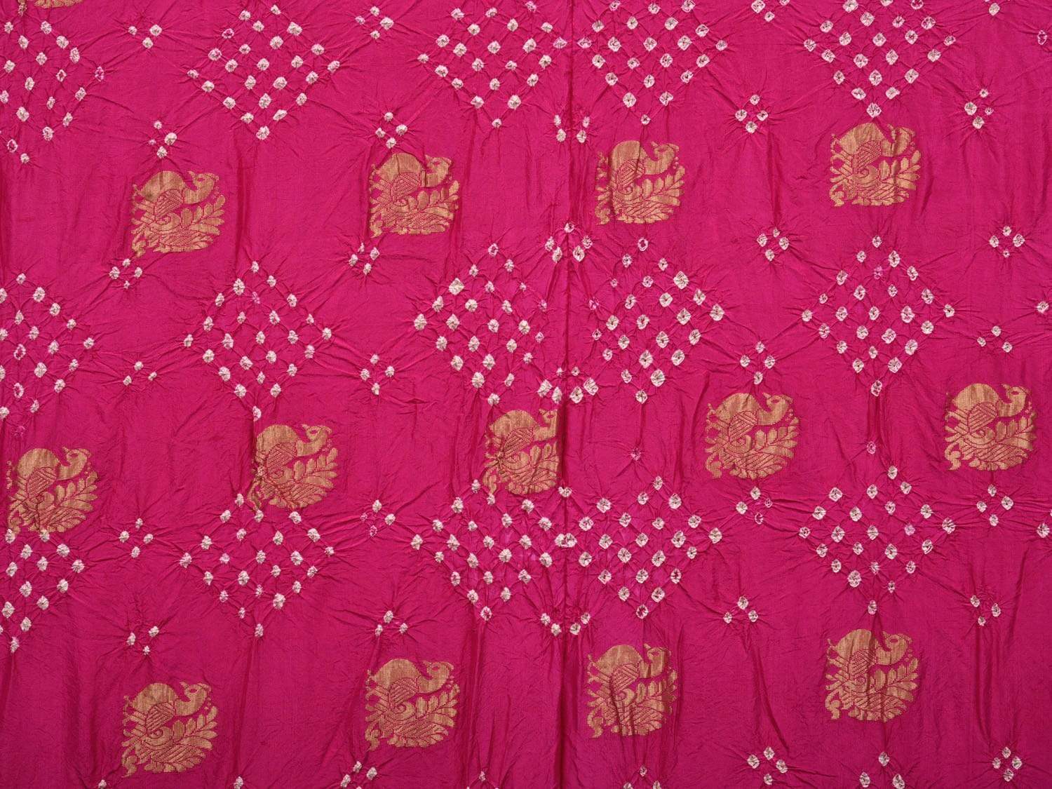 Pink Bandhani Paithani Silk Handloom Saree with Pallu Design bn0234