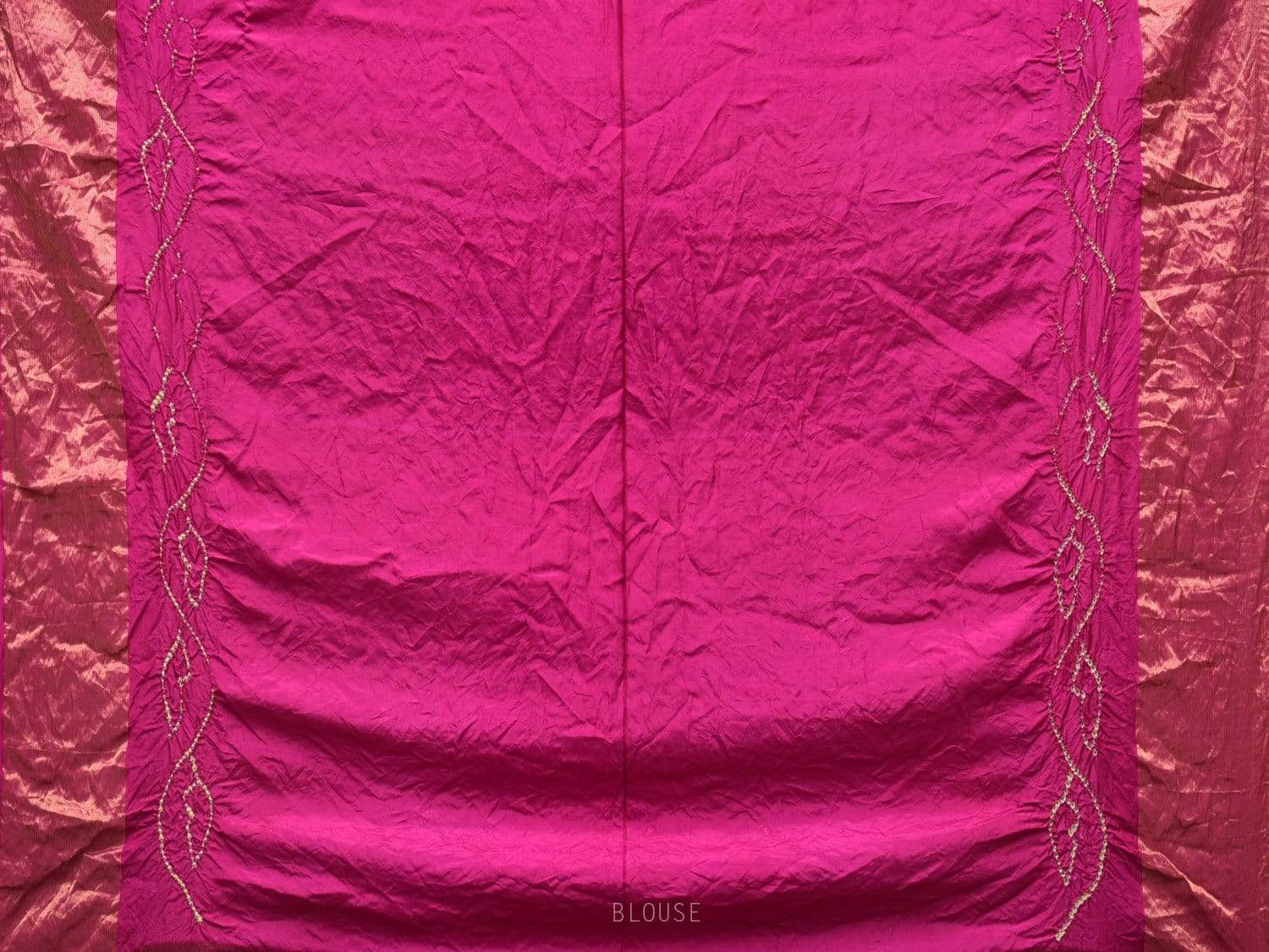 Pink Bandhani Uppada Silk Handloom Saree with Nilambari Buta Design bn0191