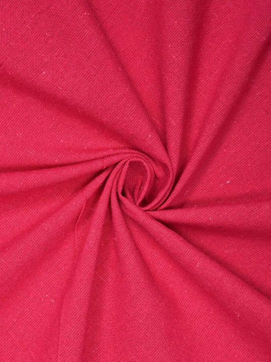 Pink Cotton Handloom 2.5mts Fabric Material with Plain Design f0154