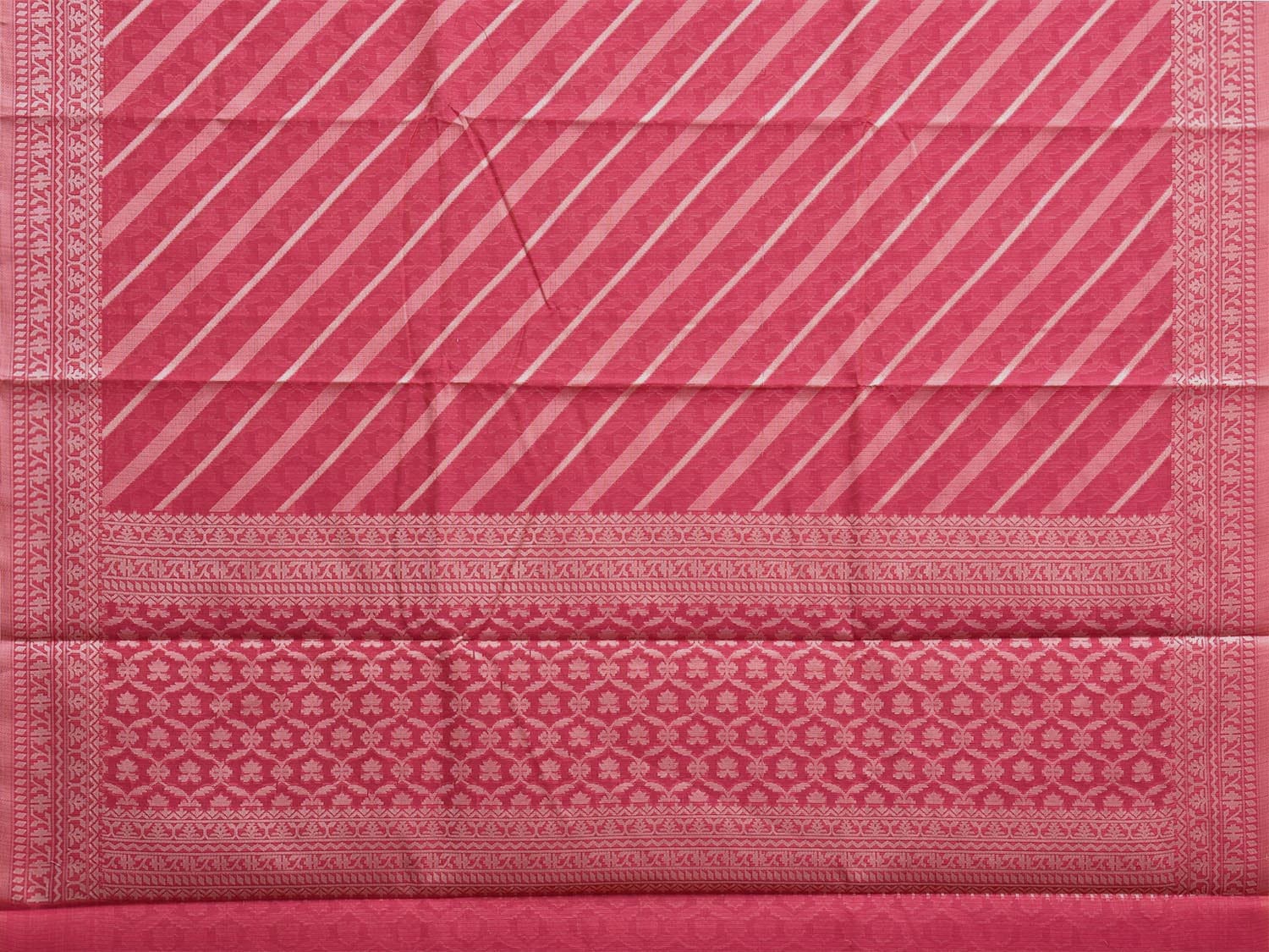 Pink Dhakai Jamdani Cotton Viscose Saree with Diagonal and Border Design dj0060