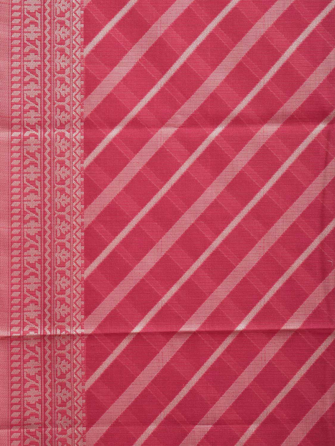 Pink Dhakai Jamdani Cotton Viscose Saree with Diagonal and Border Design dj0060