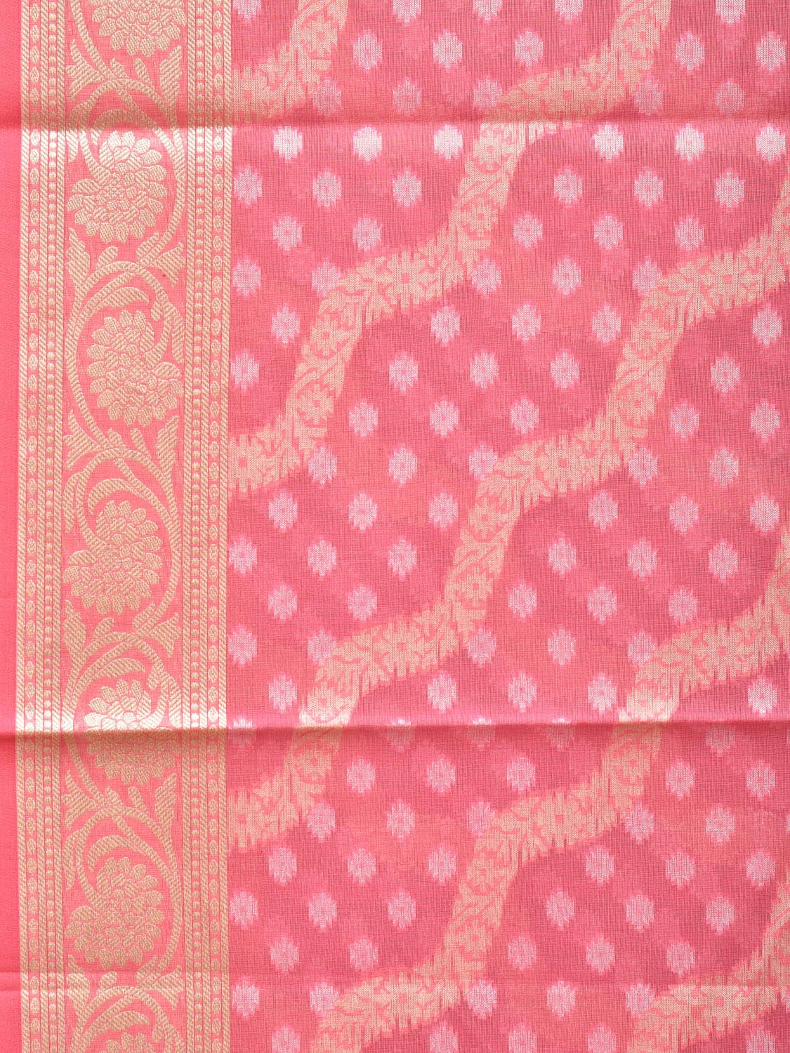 Pink Dhakai Jamdani Cotton Viscose Saree with Diagonal Design dj0040