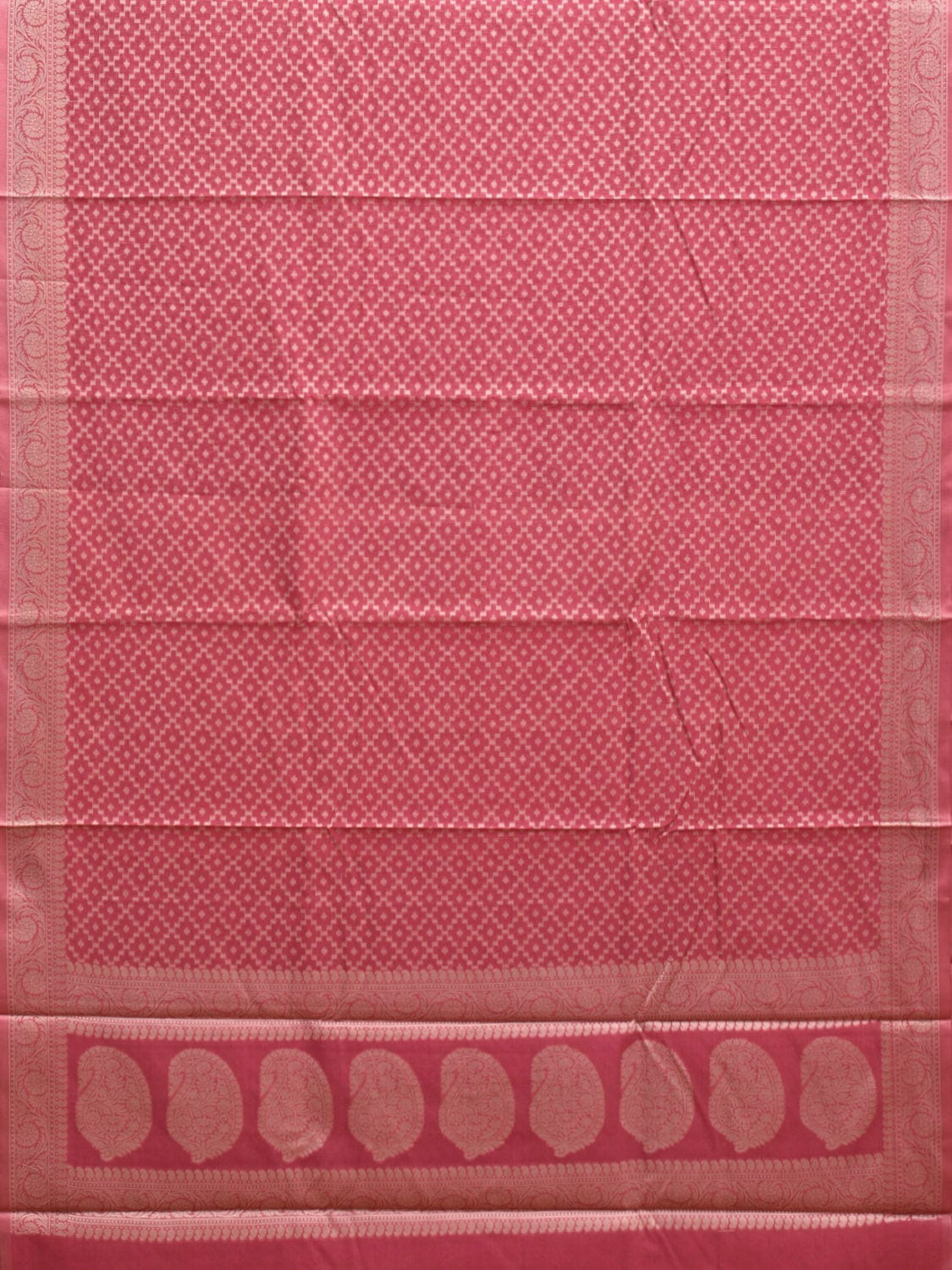 Pink Dhakai Jamdani Cotton Viscose Saree with Grill and Mango Pallu Design dj0070