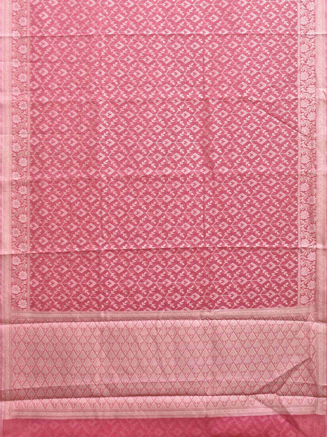 Pink Dhakai Jamdani Cotton Viscose Saree with Grill Body and Border Design dj0096