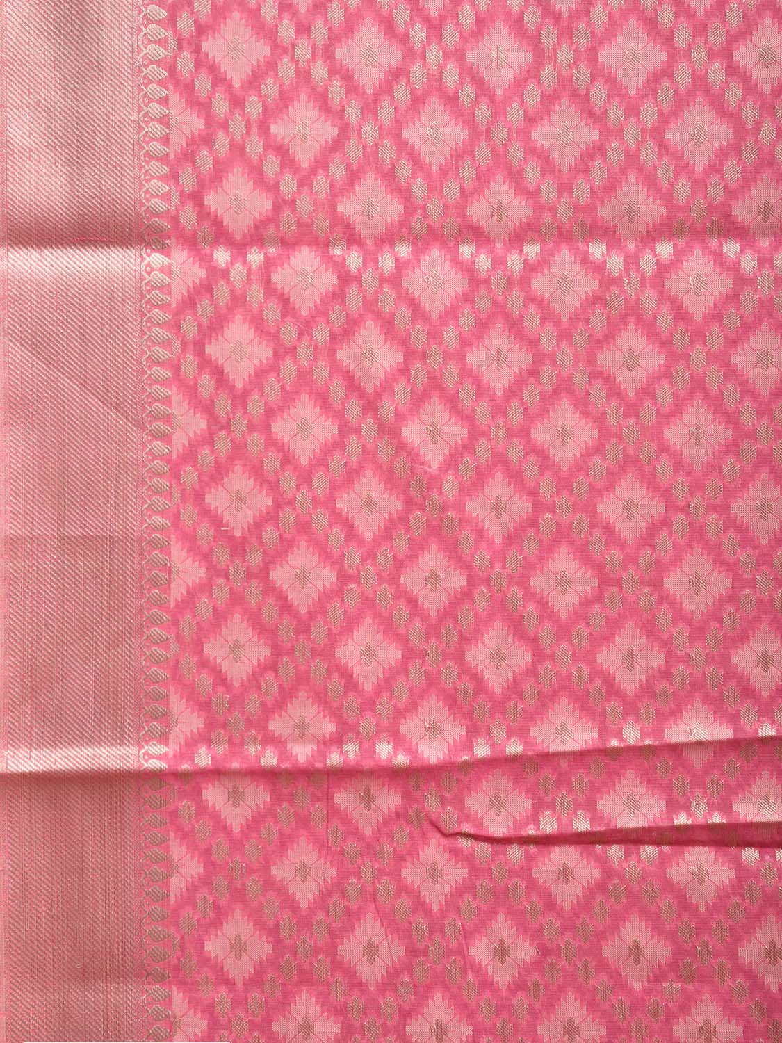 Pink Dhakai Jamdani Cotton Viscose Saree with Grill Design dj0034