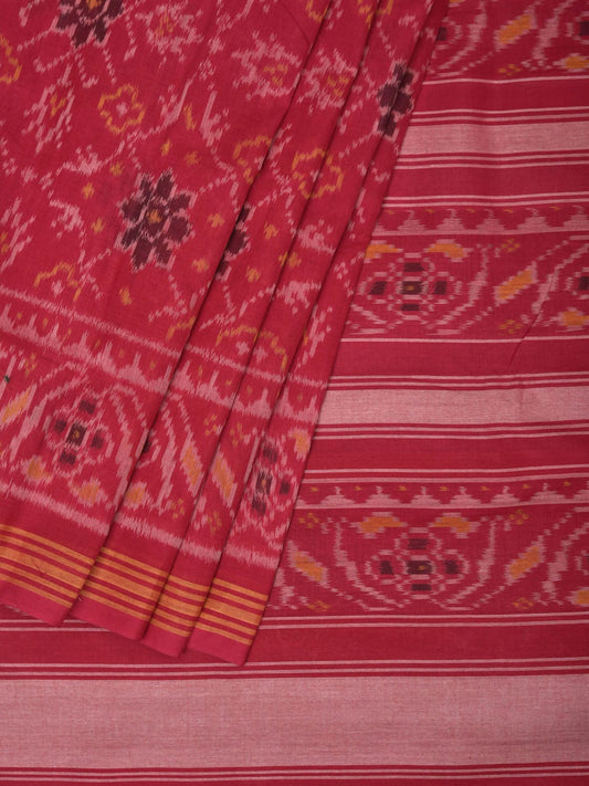 Pink Ikat Cotton Handloom Saree with All Over Design i0739