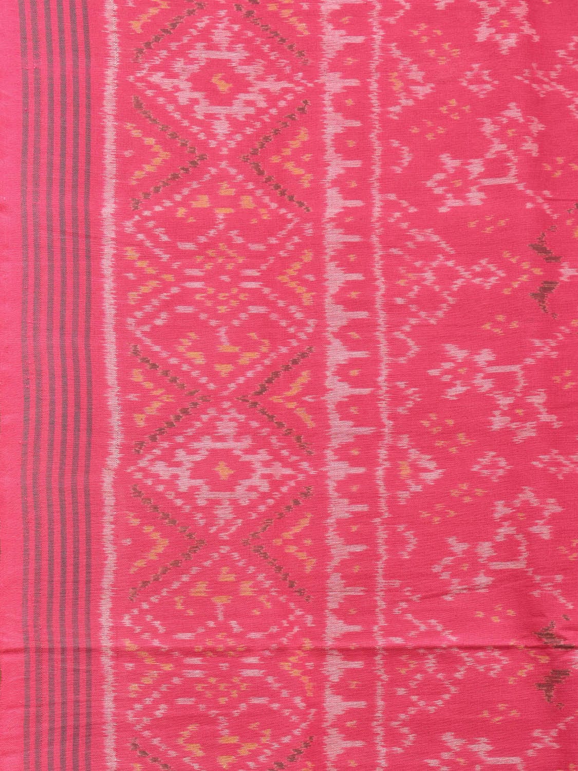Pink Ikat Cotton Handloom Saree with Grill Design i0807